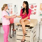 First pic of Doctor Ariel X examines vagina and anal hole of shaved round assed asian London Keyes