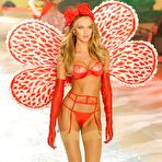 Second pic of Candice Swanepoel sexy in red lingeries runway shots