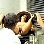 Fourth pic of Brunette Katharina gets her pussy spread and then fisted by aged gynecologist