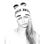 Second pic of Cara Delevingne black-&-white sexy photoshoot