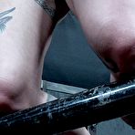 Second pic of SexPreviews - Henna Hex tattoo babe with the joy of suffering in metal bondage in dungeon