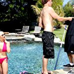 Second pic of Sassy blonde gal Holly Brooks gets diddled in nub and catches cumshot with big boobs and mouth