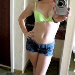 First pic of The well shaved pussy slit of beautiful Aubrey James is filled with the big stick