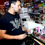 First pic of Black haired latina hottie Jazlyn Dimez takes massive cum facial after hardcore fuck