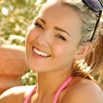 Second pic of Sassy blonde Jodie Gasson losing off bikini uncovering big nice titties outdoor