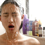 Second pic of Curvy Asian amateur Saki Kishima showing her body while showering at Young Pussy Pics