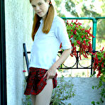 First pic of Curvy adolescent Melissa is posing in her glamorous schoolgirl uniform at Young Pussy Pics