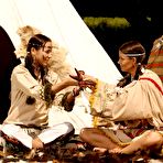 First pic of Brunettes Suzie Carina and Devin Sapphic lick each others lesbian assholes in a tepee