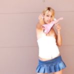Third pic of petite pantyless 女の子 Kat Nubiles に 停止 業務 青 スカート 時 ティーン 左のqrコードを読み取 写真