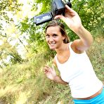 First pic of Clubseventeen Teen Porn:Horny babe making a sex tape outdoors