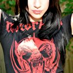 First pic of Shameless brunette teen Dawn Avril demonstrates some naked skin outdoor