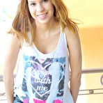 First pic of Slim small titted teen girl Mae Olsen gets naked an spreads her pussy open