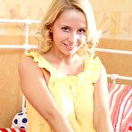 First pic of Blonde Mandy Dee shows off her amazing big boobies before fisting her shaved pussy