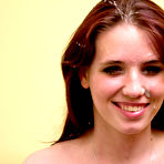 Fourth pic of Enjoy sexy Euro Babe Facials,Her first hardcore scene ends in her facially covered in cum
