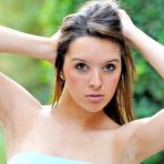 First pic of Naughty Jaslena Jade in short blue dress takes banana in her pink hole outdoors