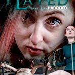 First pic of SexPreviews - Penny Lay redhead is rope bound and clamped her pussy played with vibrator