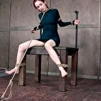 Third pic of SexPreviews - Penny Lay redhead is rope bound and clamped her pussy played with vibrator