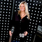 First pic of Blonde guitar player Kendra Rain is posing in her erotic white lingerie before cam