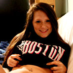 Fourth pic of Sultry chick Freckles is showing her pussy and ass through the sheer panty