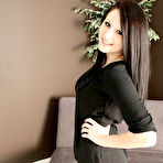 First pic of Naughty brunette gadget Freckles is slipping her pants down and uncovering panty