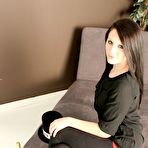 Second pic of Naughty brunette gadget Freckles is slipping her pants down and uncovering panty