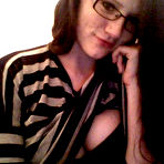 Second pic of Nerdy chick Freckles gets her girlfriend to join her and to give her a nice lick on camera