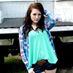 First pic of Slutty country babe Freckles wants to show us her skin and she does it outside