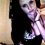 Fourth pic of Being a super hot tease brunette Freckles is wearing pink clothes and sucking on a sex toy