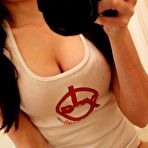 Second pic of Naughty brunette Freckless shoots herself while stripping and masturbating