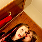 Third pic of Brunette chick with a very naughty mind Freckles strips in bathroom and takes pics of herself