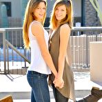 Second pic of Having bared their sexy bottoms off cute Raylene FTV and Romi FTV stay in doggy in the street