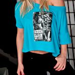 First pic of Horny strip from blonde Meet Madden that takes everything off except blue panty