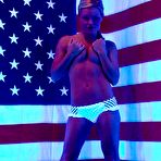 Second pic of Perverted chick Meet Madden is posing half naked against the American flag