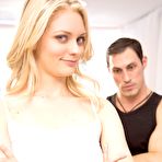 First pic of Naughty golden haired hottie Alli Rae enjoys in teasing her muscled lover on bed