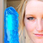 Fourth pic of Sassy blonde teen Summer FTV strips and plays with a huge dildo sliding it into her cunt