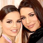First pic of Lesbian action with delicious babes Eve Angel and Zafira is always fun to watch.