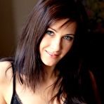 First pic of Brunette gadget in red high heeled shoes Lauren Lace spreads the well shaved cunt