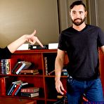 Second pic of Bosomy brunette Alektra Blue enjoys the real hardcore with lavish cumshot in the end