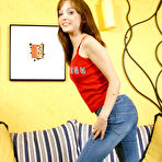 First pic of Redhead chick Charlie Laine opens hr tight pussy after she removes her white see through lingerie