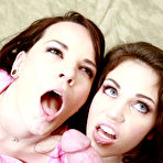 Fourth pic of Dana DeArmond and Faith Leon get fucked by a long cock and cummed in their mouths