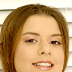 First pic of Big breasted lass Aspen Stevens exposes her pink hole after taking off her tight pink shorts