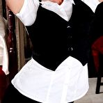 First pic of Overexcited brunette Annabelle Genovisi slowly takes her pantyhose and spreads her legs wide