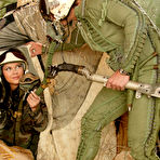 First pic of Army bruinette Suzie Diamond strips out of her uniform to get her pussy pounded