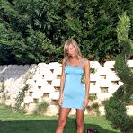 First pic of Blonde babe Jordan Maze removes it all outdoors and shows us her shaved pink cooch