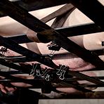 Second pic of SexPreviews - London River femdom fucks on a frame tied submissive Artemis Faux