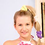 First pic of Extremely sexy doll Nella Nubiles looks great naked and with a beautiful pigtail