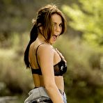 Third pic of Naked titted chick Kirsten Price is demonstrating the small boobs under the blue sky