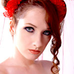 Second pic of Enjoy sexy EXPLICITE ART,Redhead beauty stripping in white studio with red lingerie...