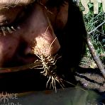 Fourth pic of SexPreviews - Abigail Annalee is metal bound outdoors and stuck in the mud