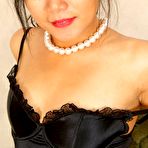 First pic of Petite brunette milf in black stockings